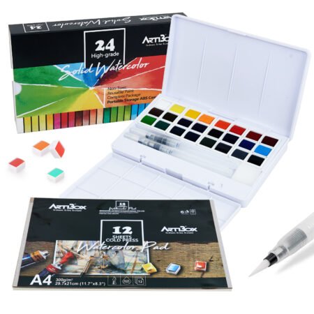 Watercolor Set – 24 Assorted Colors (Plastic Box)